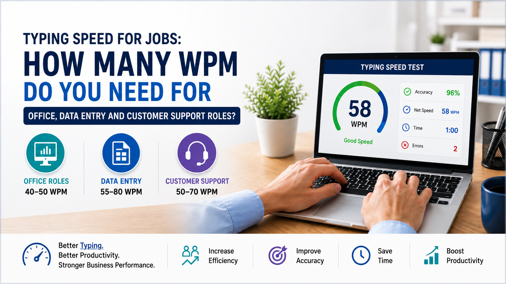 Typing Speed for Jobs: How Many WPM Do Office, Data Entry and Support Roles Need?